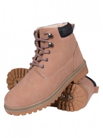 Trzewiki buty jesienno-zimowe damskie botki jasnoróżowe BHORTEN