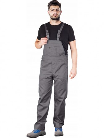 Spodnie robocze ochronne ogrodniczki szare YES-B