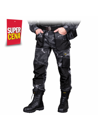 Spodnie robocze mocne szwy do pasa moro Foreco-T