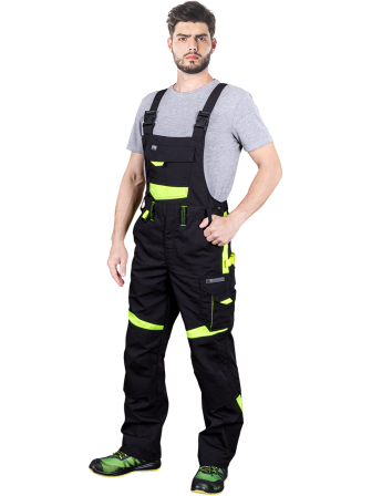 Spodnie robocze ogrodniczki mocne odblaski L.HOLLMAN