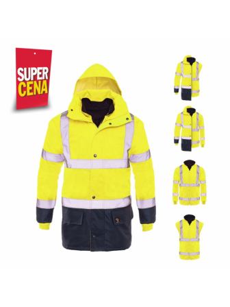 Kurtka bluza kamizelka odblaskowa zimowa 5w1 BHP żółta PROLUMO