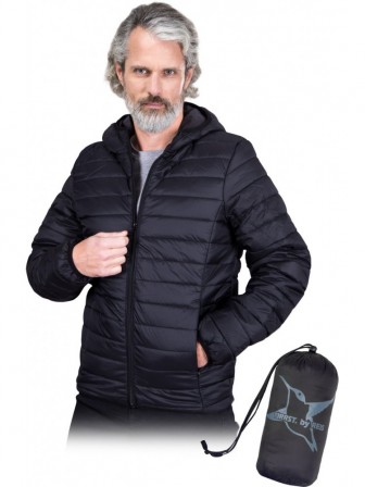 Kurtka męska wiatrówka pikowana przejściowa czarna DART-M-J