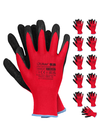 Rękawice ochronne powlekane lateksem J-BUKALAT 12 PAR