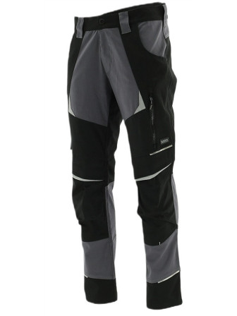 Spodnie robocze bawełniane elastyczne czarno-szare COTTONFLEX