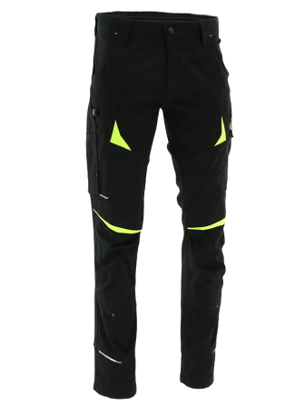 Spodnie robocze bawełniane elastyczne czarno-seledynowe COTTONFLEX